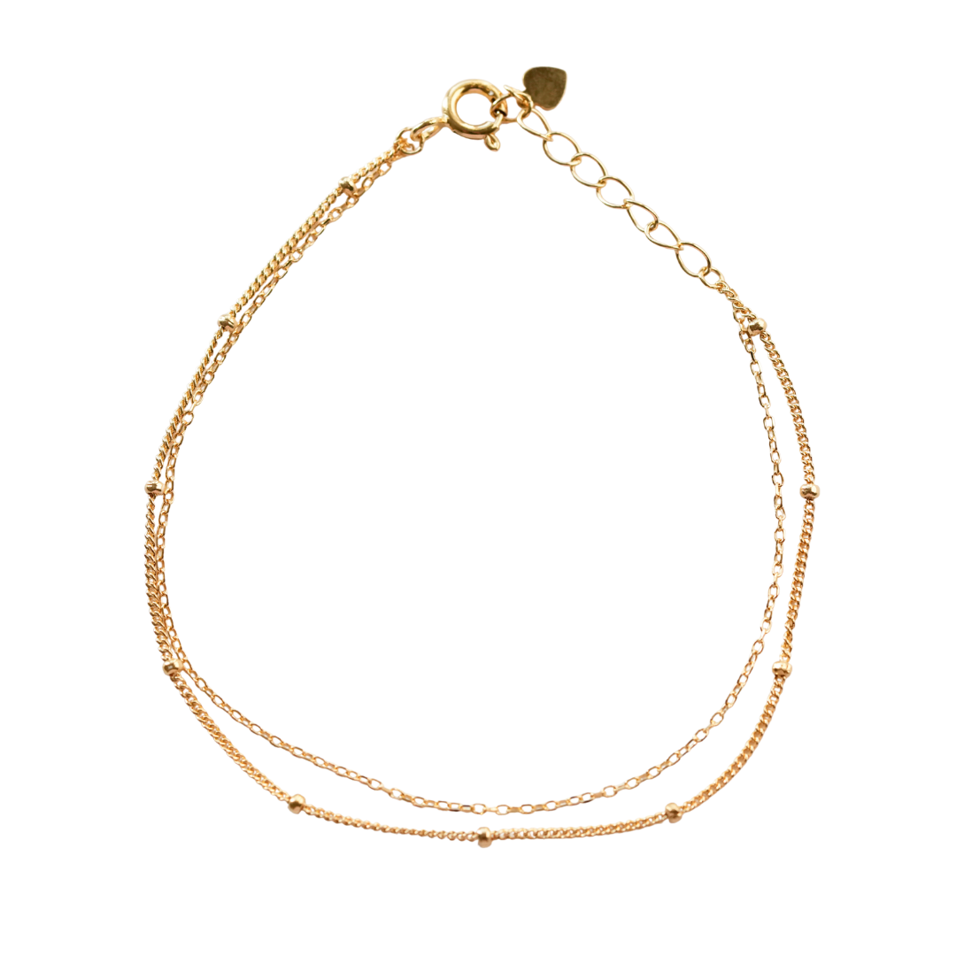 Calla Gold Double Bobble Chain Bracelet