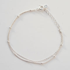 Calla Silver Double Bobble Chain Bracelet