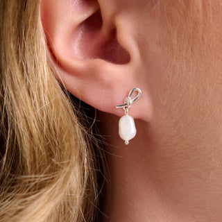 Pearl Knot Drop Earrings