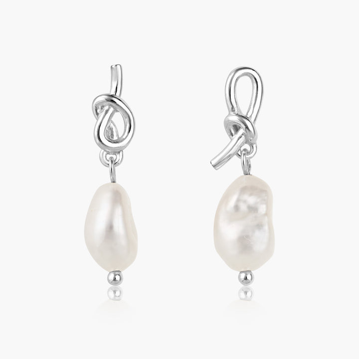 Pearl Knot Drop Earrings