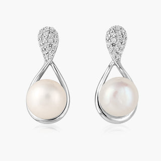 Pearl Twist Teardrop Earrings