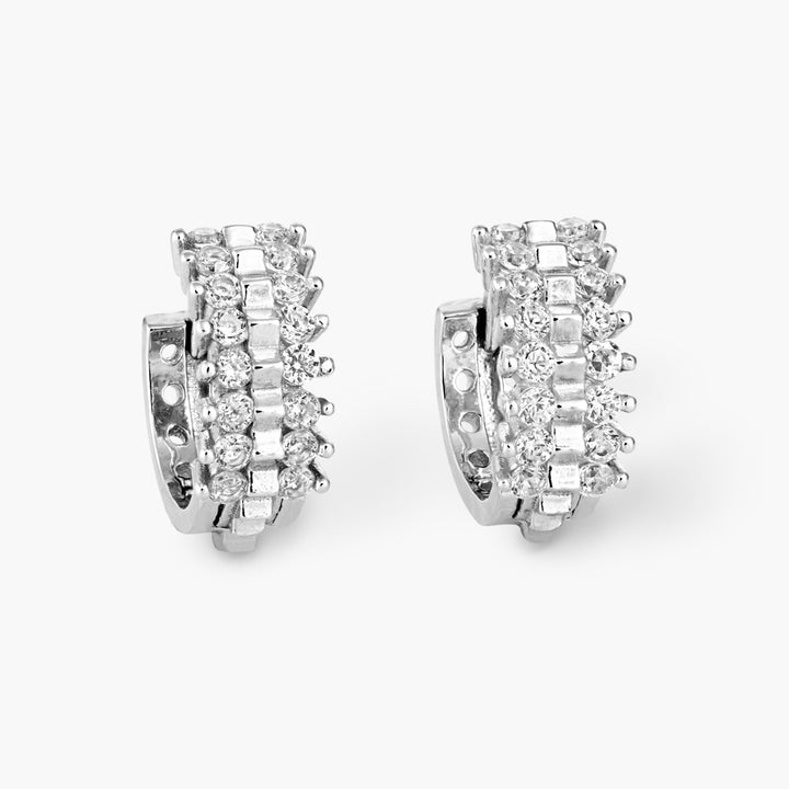 Cubic Zirconia Huggies Earrings