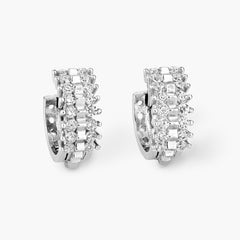 Cubic Zirconia Huggies Earrings