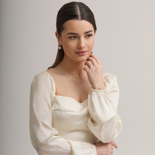 Gold Chain Pearl Drop Earrings