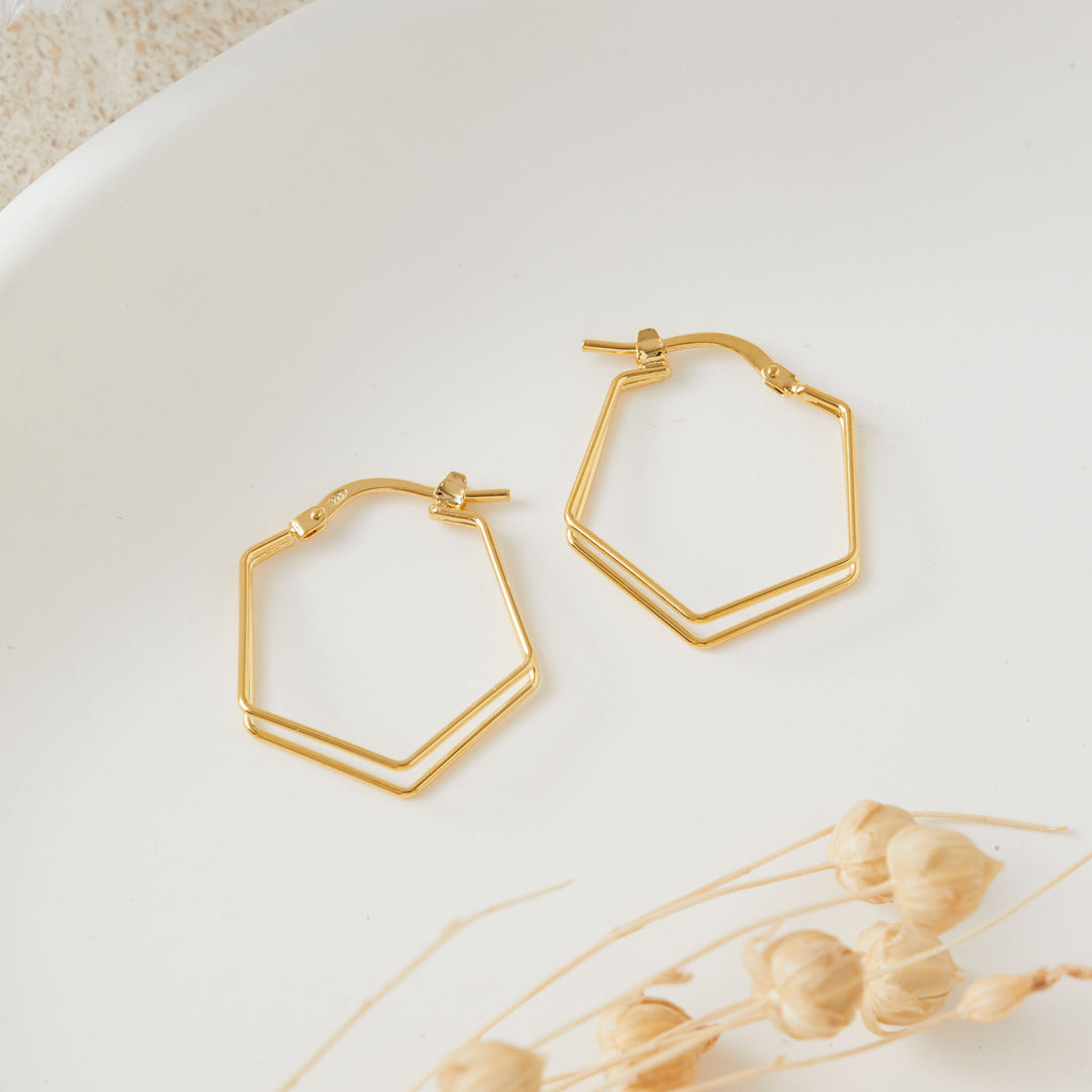 Gold Geometric Hoop Earrings