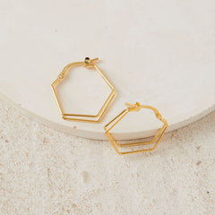 Gold Geometric Hoop Earrings