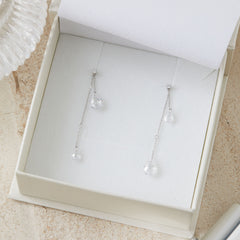 Silver Cubic Zirconia Dangle Earrings