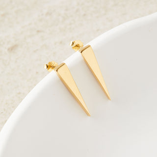 Gold Triangle Stud Earrings