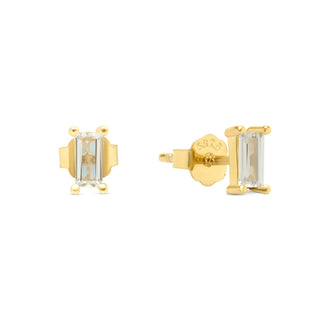 Gold Baguette Studs