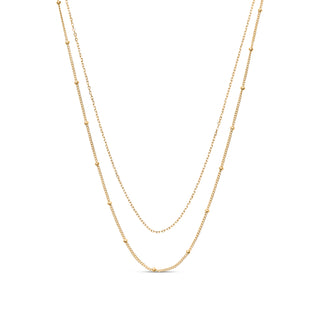 Gold Double Chain Bobble Necklace
