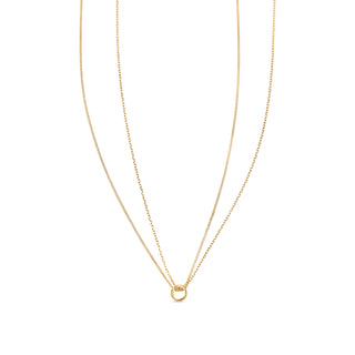 Gold Double Layered Circle Necklace