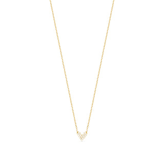 Gold Mini Pink Heart Necklace