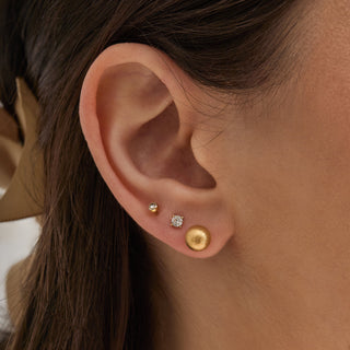 Gold Matte Sphere Studs
