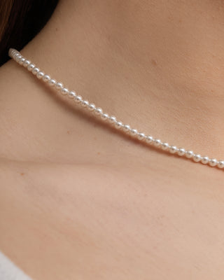 Pearl Beaded Necklace & Gold Crystal Charm