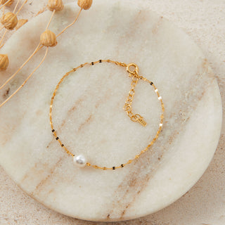 Gold Floating Pearl Bracelet