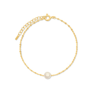 Gold Floating Pearl Bracelet