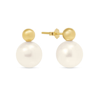 Gold & Pearl Double Stud Earrings