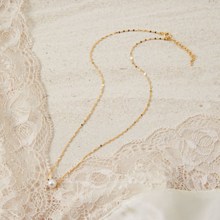 Gold Floating Pearl Necklace