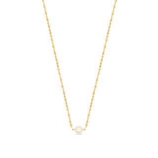 Gold Petit Floating Pearl Necklace