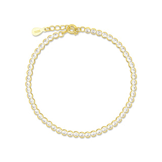 Gold Round Tennis Bracelet