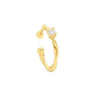Gold Solitaire Ear Cuff