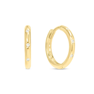 Gold Starry Huggie Earrings