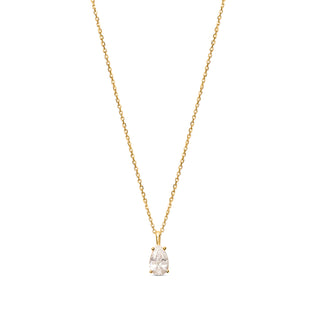 Gold CZ Pear Cut Necklace