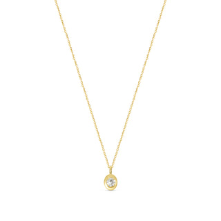 Gold Oval Bezel Pendant Necklace