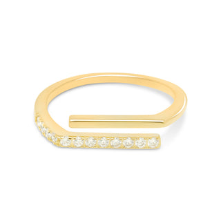 Gold Pavé Bypass Ring