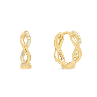 Pavé Twist Huggie Hoops