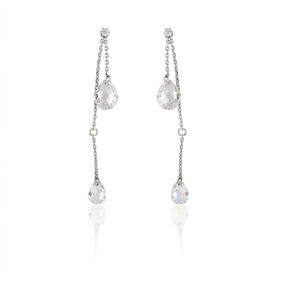 Silver Cubic Zirconia Dangle Earrings
