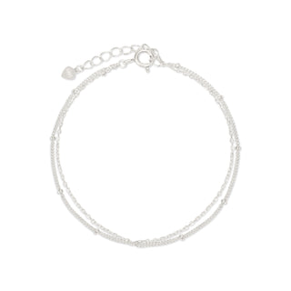 Silver Double Bobble Chain Bracelet