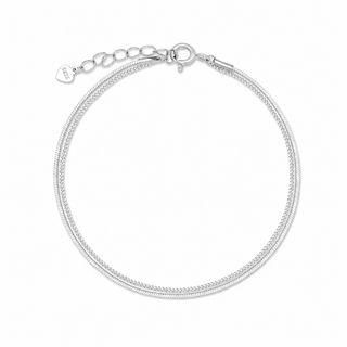 Silver Double Chain Bracelet