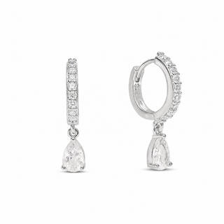 Silver Ella Drop Huggies