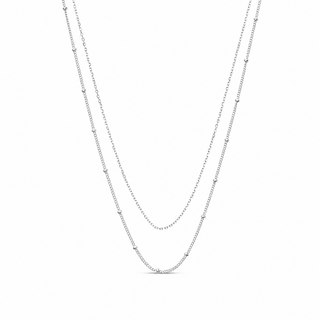 Silver Layered Satellite Necklace