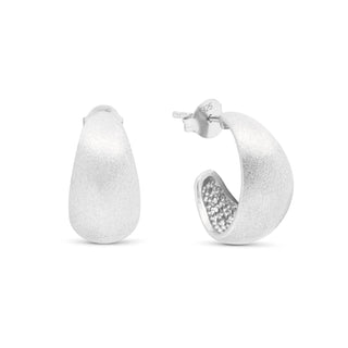Silver Luna Hoops