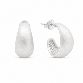 Silver Luna Hoops