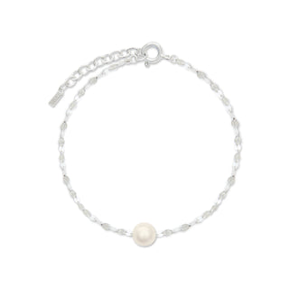 Silver Floating Pearl Bracelet