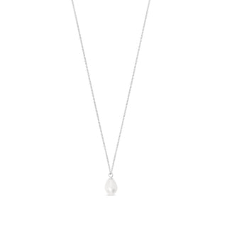 Silver Pearl Drop Necklace