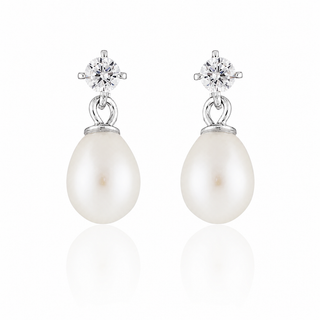 Silver Maia Pearl Earrings