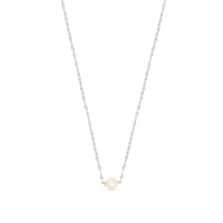 Silver Petit Floating Pearl Necklace