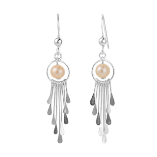 Silver & Pearl Tassel Earrings