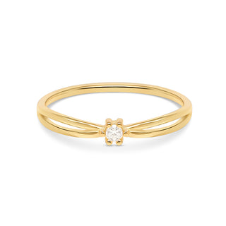 Gold Solitaire Ring