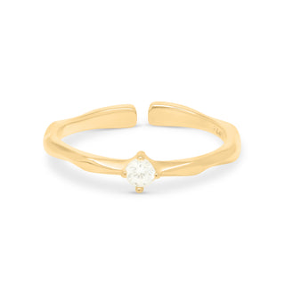 Wave Solitaire Ring