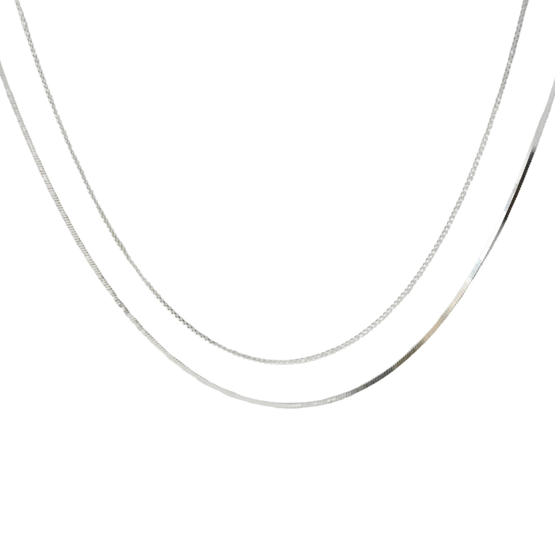 Soléa Silver Double Chain Necklace
