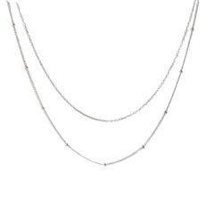Calla Silver Double Bobble Chain Necklace