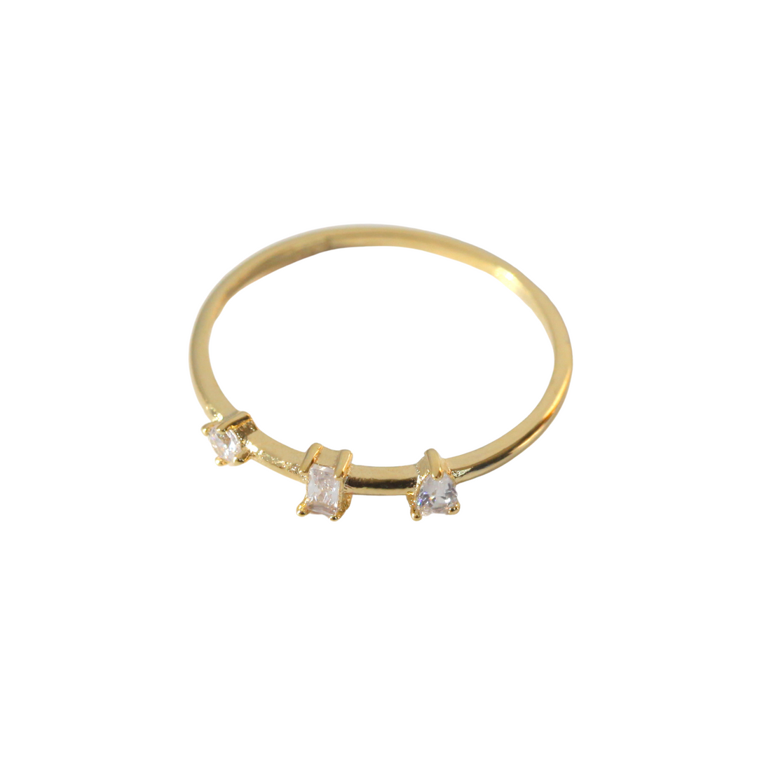 Gold Trio CZ Ring