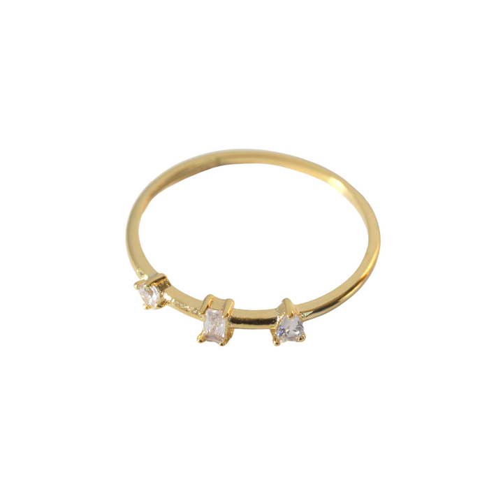 Gold Trio CZ Ring