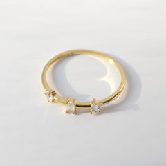 Gold Trio CZ Ring