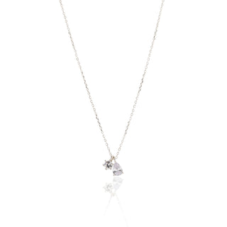 Silver Necklace with Crystal